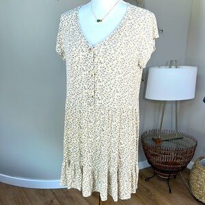 Everly Brand yellow Floral flounced Babydoll Dress